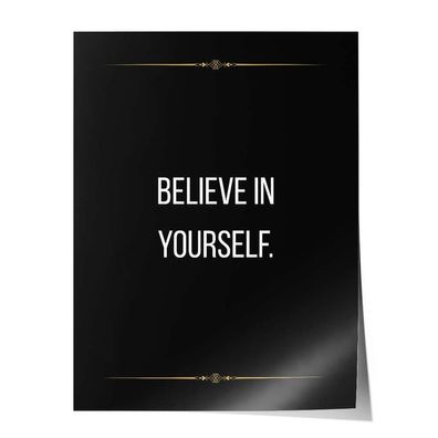 Poster Leinwandbild Arbeitszimmer Büro Fitness Sport Motivation Spruch Zitat schwarz