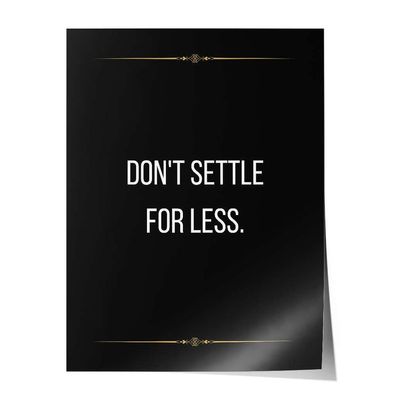 Poster Leinwandbild Arbeitszimmer Büro Office Motivation Mindset Spruch Zitat schwarz