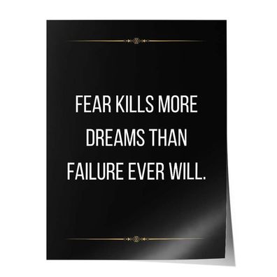 Poster Leinwandbild Arbeitszimmer Büro Office Motivation Mindset Spruch Zitat schwarz