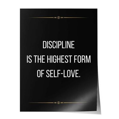 Poster Leinwandbild Arbeitszimmer Büro Motivation Inspiration Disziplin Spruch Zitat