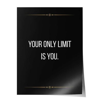 Poster Leinwandbild Arbeitszimmer Büro Motivation Inspiration Spruch Zitat schwarz