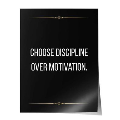 Poster Leinwandbild Arbeitszimmer Büro Motivation Inspiration Disziplin Spruch Zitat