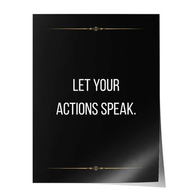 Poster Leinwandbild Arbeitszimmer Büro Fitness Sport Motivation Spruch Zitat schwarz