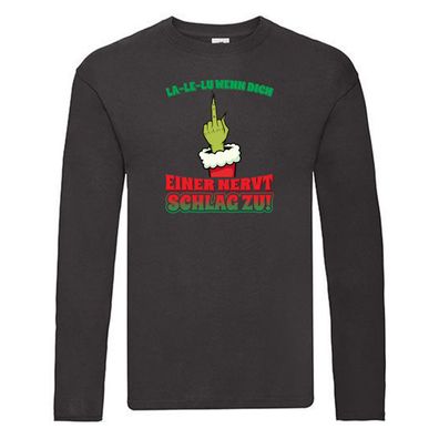 La Le Lu | Weihnachten | Weihnachtsmuffel | Lichter v5 Long Sleeve Schwarz