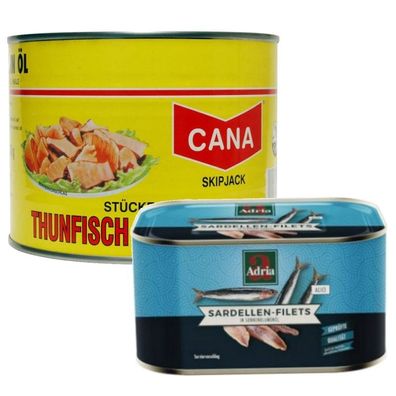 Thunfisch und Sardellenfilets Set 1800g Qualitätsprodukte Gastro- Markenqualität