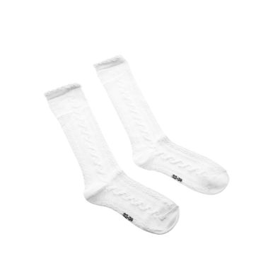 Kinder-Kniesocken mit Wellenmuster 20 DEN - Bequem & Stilvoll in Weiß