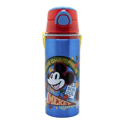 Disney Mickey Aluminium Trinkflasche 730 ml mit Strohhalm & Tragegurt