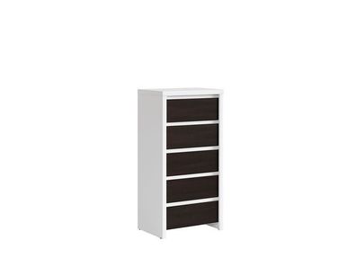 Kommode mit Schubladen Kaspian - Schubladenschrank - Sideboard - Weiß + Wenge Dekor