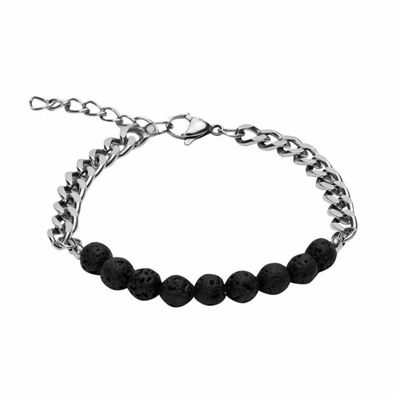 HCA VIRO Armband, Edelstahl - Lavastein, 607139 1 St