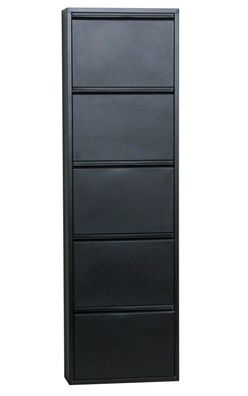Schuhschrank Pisa New 5 Klappen Metall Schuhkipper Schuhregal Ablage Schrank