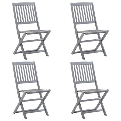 vidaXL Klappbare Gartenstühle 4 Stk. Massivholz Akazie