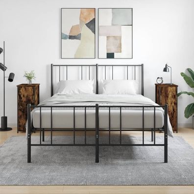 vidaXL Nachttische 2 Stk. Räuchereiche 32x42x80 cm Holzwerkstoff