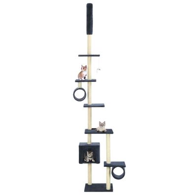 vidaXL Katzenbaum mit Sisal-Kratzsäulen 260 cm Dunkelblau