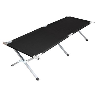 XXL Camping Bett 190 x 64 cm - schwarz - Reise Feld Gäste Klapp Liege