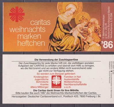 Berlin 1986 postfrisch Caritas Weihnachten Markenheftchen mit MiNr. 769