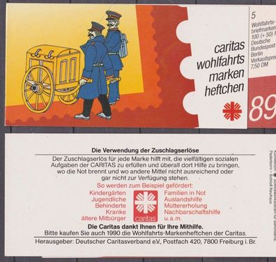 Berlin 1989 postfrisch Caritas Wohlfahrts Markenheftchen mit MiNr. 854