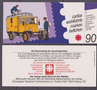 Berlin 1990 postfrisch Caritas Wohlfahrts Markenheftchen mit MiNr. 878