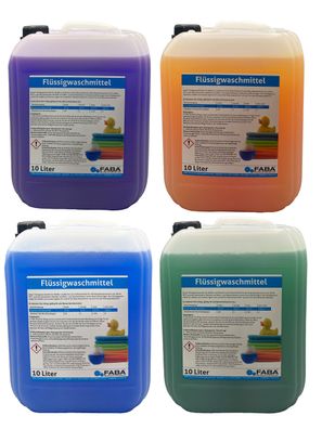 20 L Flüssigwaschmittel Konzentrat, Farben zur Auswahl 2 x 10 L inkl. Auslaufhilfe