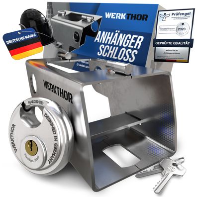 Werkthor Anhängerschloss - Diebstahlschutz Edelstahl (Schlüssel- oder Kombischloss]