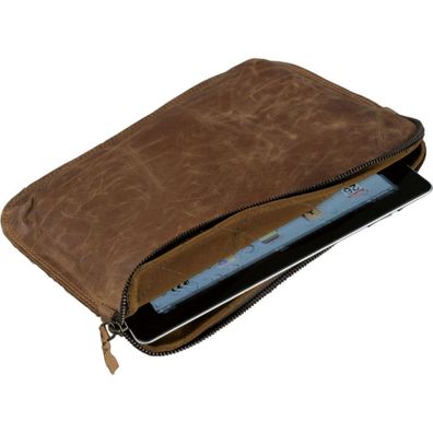 Alassio Laptophélle STYLE Notebook Hélle Laptoschutztasche Leder braun 601362