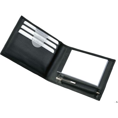 Alassio Notizblock-Etui GUBBIO Schreibblock Notizetui Nappaleder schwarz 43035