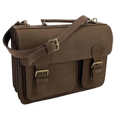 MIKA Aktentasche MYLO Business- Dokumententasche Sattelleder braun matt 28056224