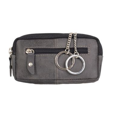 PRIDE and SOUL Schlésseletui RFID Schlésseltasche Schlésselring Leder grau 47256