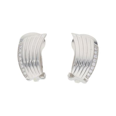 Damen Ohrclips Silber 925 JL20-06-1207 mit Zirkonia, Made in Germany