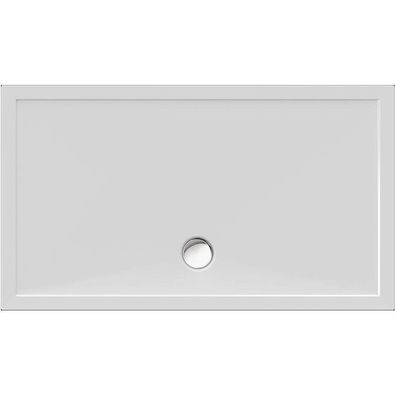 Schröder Viereck Duschwanne Deepstone E 140x80x2 cm weiß, Mineralguss