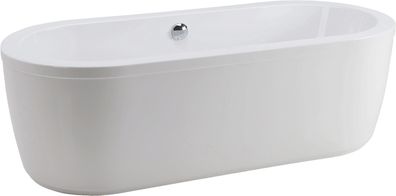 Schröder Badewanne Ovalwanne Rhein 180x80x44/57,5 cm weiß mit 1-teiliger Schürze