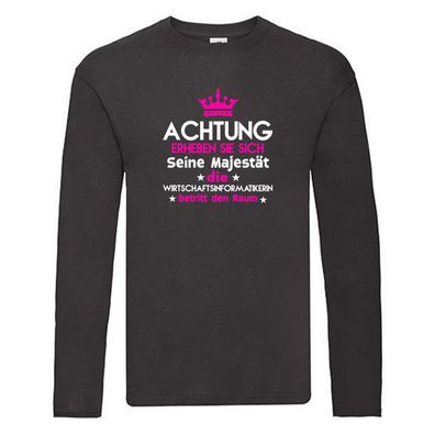 Erheben Sie sich: Wirtschaftsinformatikerin | Wirtschaft Long Sleeve Schwarz