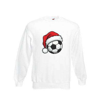 Weihnachten | Fußball | Weihnachtsmütze v2 Sweatshirt Weiß
