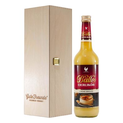 Balle Eierlikör Créme Brûlée mit Geschenk-Holzkiste
