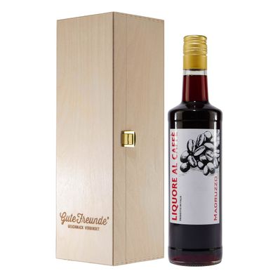 Madruzzo Liquore al Caffé mit Geschenk-Holzkiste
