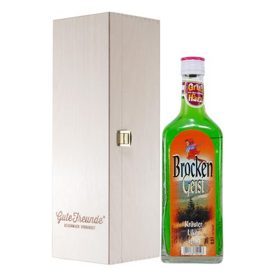 Brocken Geist Kräuter-Likör mit Geschenk-Holzkiste