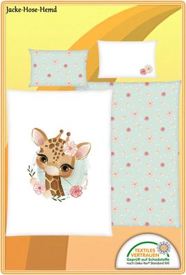 Babybettwäsche Babydecke Bettwäsche Kuscheldecke Decke - Giraffe NEU