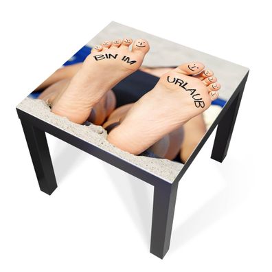 Design-Abdeckung für Tisch - selbstkl. Möbelfolie oder Glasplatte Bin im Urlaub