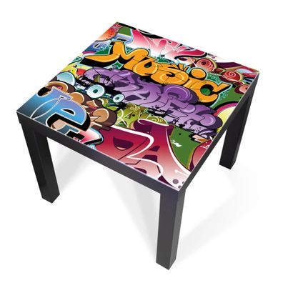 Design-Abdeckung für Tisch - selbstkl. Möbelfolie oder Glasplatte Graffiti