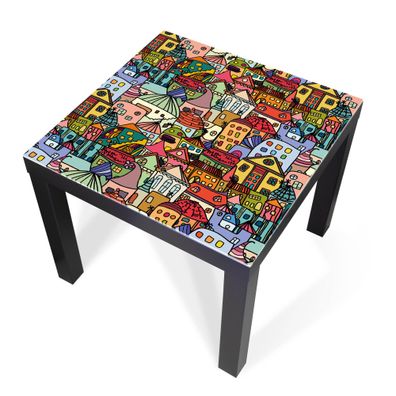 Design-Abdeckung für Tisch - selbstkl. Möbelfolie oder Glasplatte Funky Town