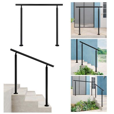 AICA Geländer Edelstahl Handlauf, Treppengeländer, Eingangsgeländer 100 cm Schwarze