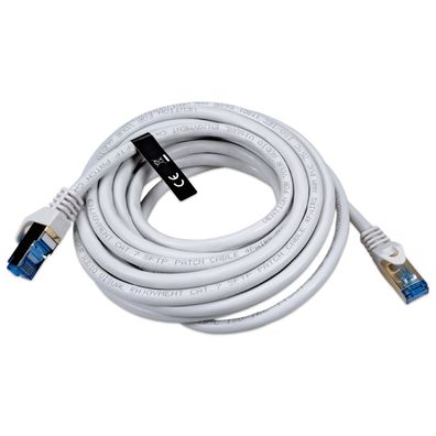 Netzwerkkabel | CAT 7 | doppelt geschirmt | Grau | 5 Meter