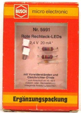 Busch Electronic 5991 Rechteck-LED's rot - OVP (Z96-4)