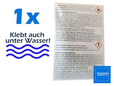 Poolflicken - Vinyl - PVC Universalkleber - Auch unter Wasser - Reparaturflicken