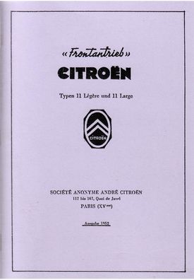 Citroen Bedienungsanleitung 11 Legere und Large Frontantriebswagen