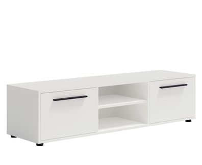 BETTSO Moderner zweitüriger Schrank RTV MAXIVO weiß für das Wohnzimmer