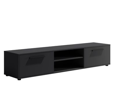 BETTSO Stilvoller breiter zweitüriger Schrank RTV MAXIVO schwarz für das Wohnzimmer