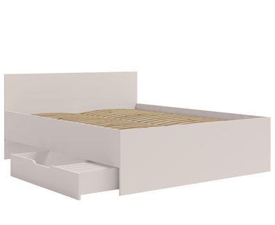 BETTSO Modernes Kaschmirbett MAXIVO mit Bettzeugbehälter und Holzrahmen