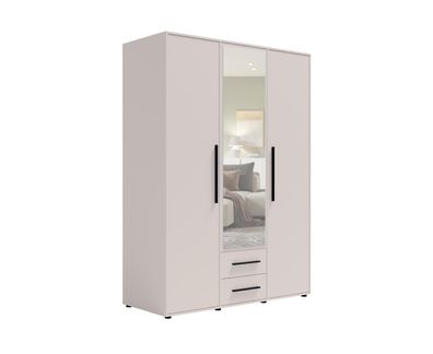 BETTSO Dreitüriger Kleiderschrank Cashmere mit Auszug MAXIVO kippbar mit Spiegel