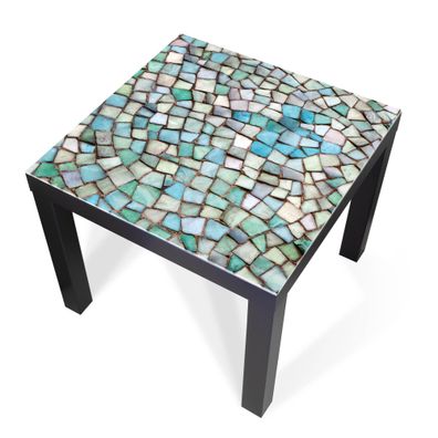 Design-Abdeckung für Tisch - selbstkl. Möbelfolie oder Glasplatte Mosaik Blau