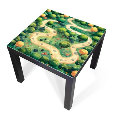 Design-Abdeckung für Tisch - selbstkl. Möbelfolie oder Glasplatte Waldweg